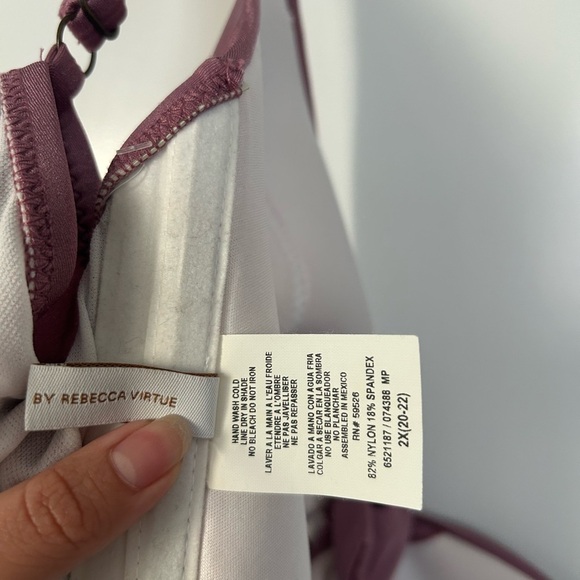 Becca Double Tie Front One-Piece Swimsuit size 2X NWT - Picture 9 of 10